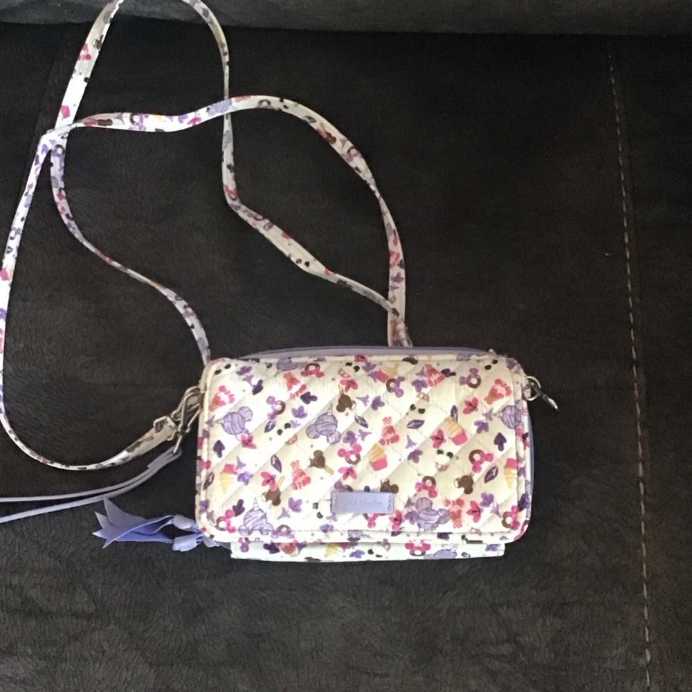 Vera Bradley/Disney Purple and White Quilted Floral Crossbody